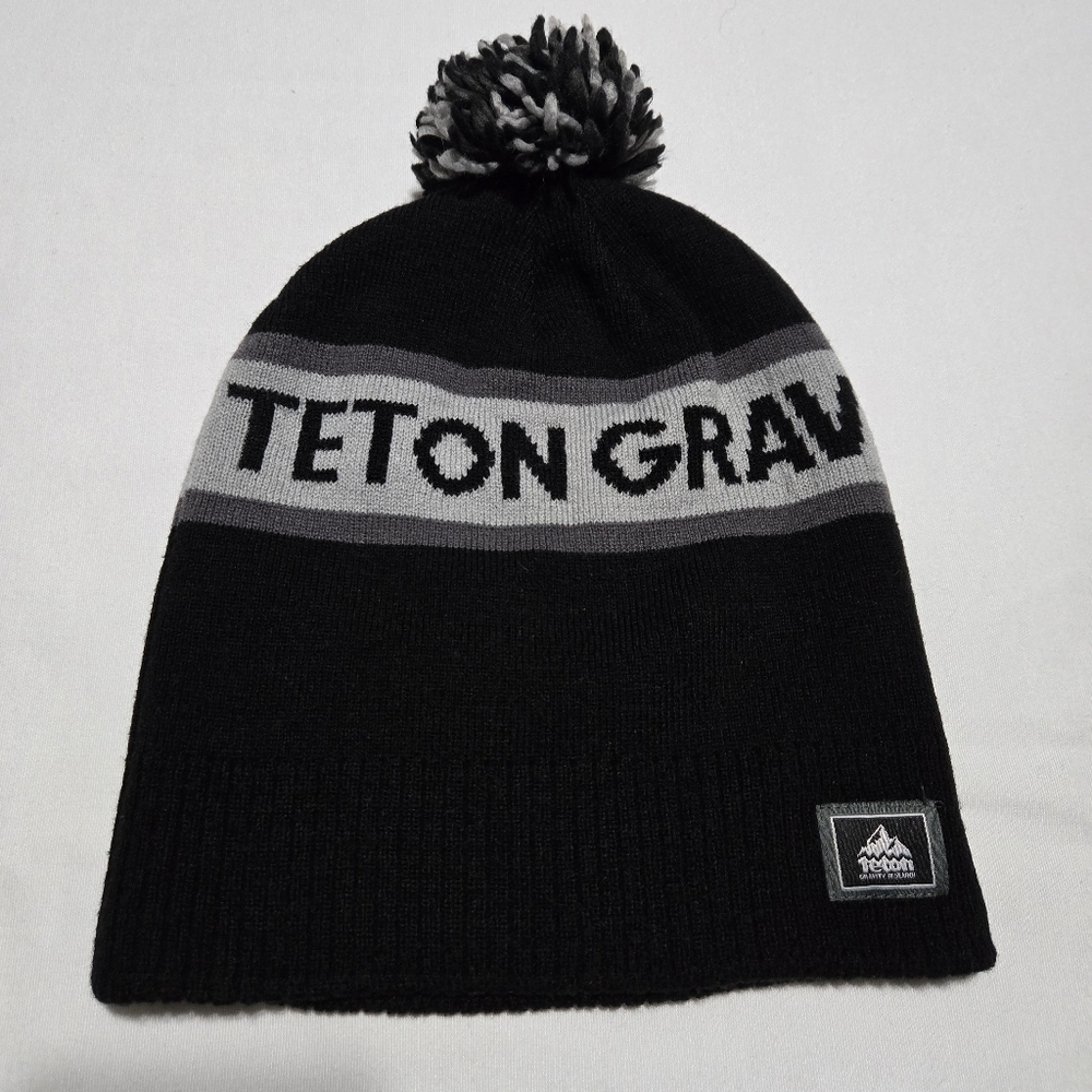 Teton Gravity Research Black Gray Logo Beanie